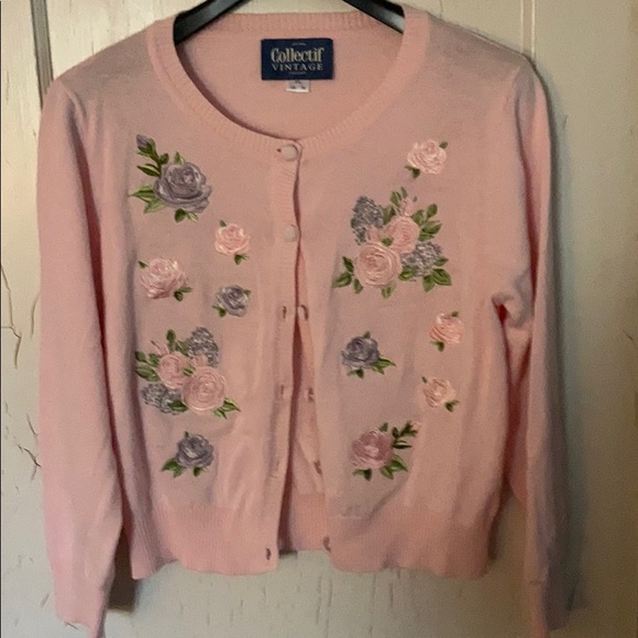 Modcloth Sweaters - Collectif pink cardigan size 18 (UK) or XL.